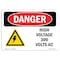 Signmission Safety Sign, OSHA Danger, 7" Height, 10" Width, High Voltage 300 Volts AC, Landscape OS-DS-D-710-L-2199 - alternate 1